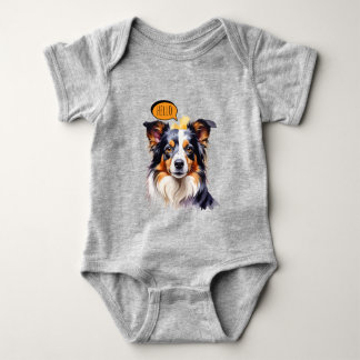 Body Para Bebê Joyful Cavalier King Charles Spaniel in Watercolo 