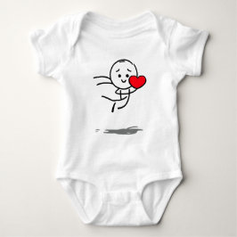 Body Para Bebê Joyful Love Stickman Heart Leap Graphic Tee