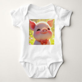 Body Para Bebê Joyful Piglet in the Meadow - Baby Bodyfato