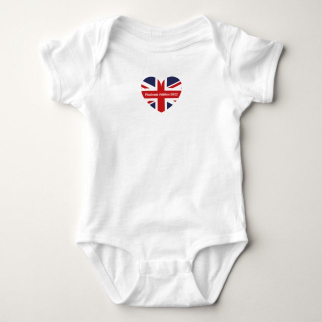 Body Para Bebê Jubileu de Platina 2022 / Bandeira da Inglaterra (Frente)