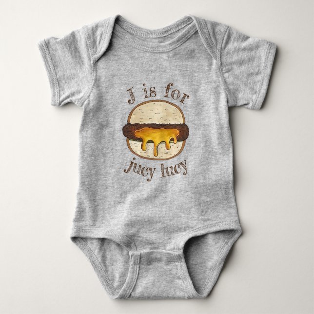 Body Para Bebê Juicy Jucy Minneapolis Minnesota Cheeseburger (Frente)