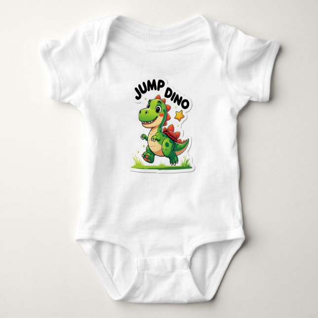 Body Para Bebê Jump Dino - Camisa-T do adesivo de desenho animado (Frente)