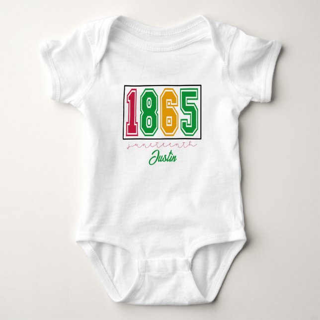 Body Para Bebê Juneteenth Personalizado - História Negra (Frente)