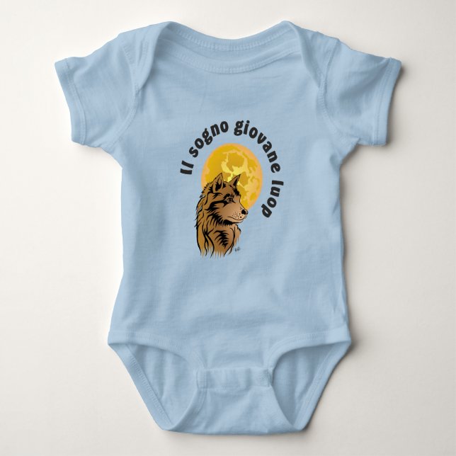 Body Para Bebê junger träumender Wolf Baby Strampler (Frente)