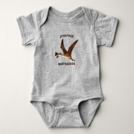 Body Para Bebê Jurássico monograma animal selvagem cinza marrom f