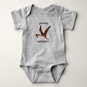 Body Para Bebê Jurássico monograma animal selvagem cinza marrom f