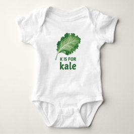Body Para Bebê K é para KALE Green Veggie Alphabet K