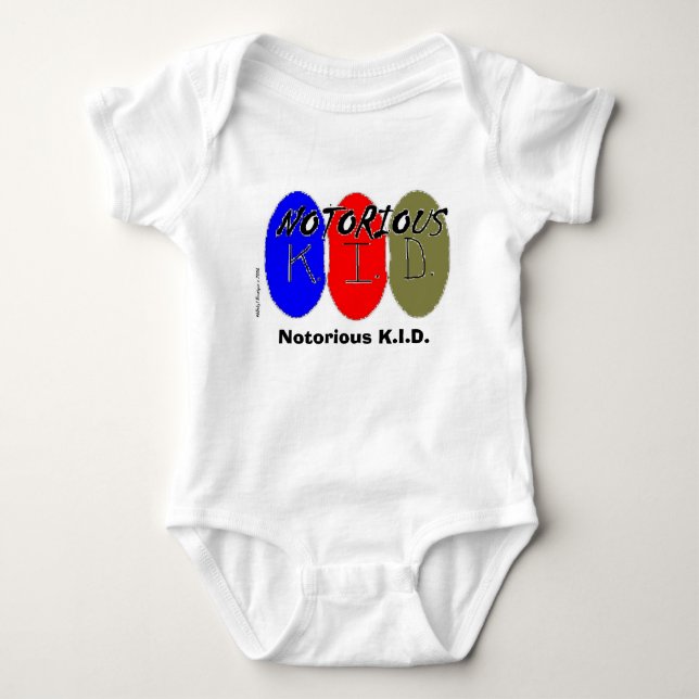 Body Para Bebê K.I.D notório. Creeper infantil (Frente)