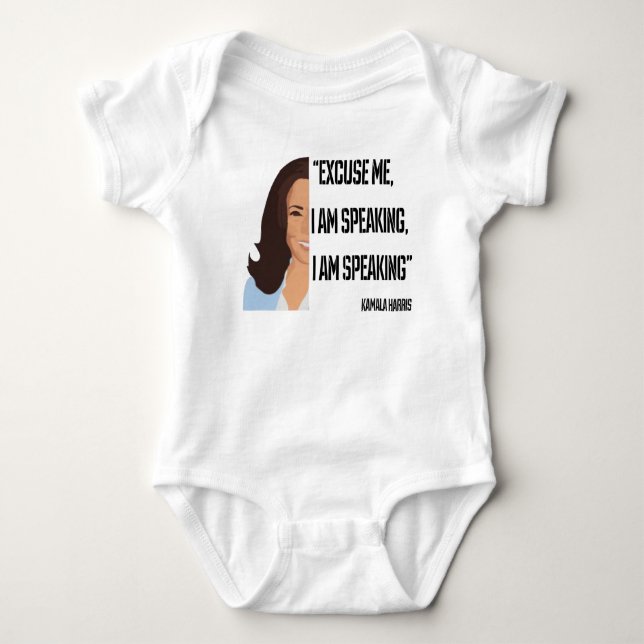 Body Para Bebê Kamala Harris, estou falando (Frente)