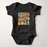 Kamala Harris Shapiro Texto Ondulado Retro na Moda