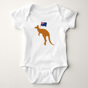 Body Para Bebê kangaroo australia flag