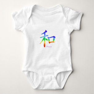 Body Para Bebê Kanji Peace Symbol in Chakra Colors