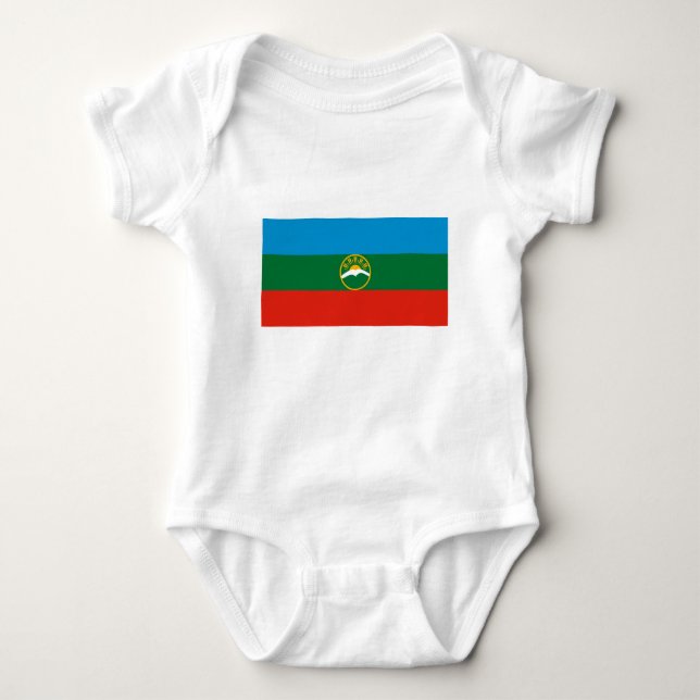 Body Para Bebê Karachay Cherkessia Flag (Frente)