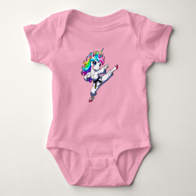 Body Para Bebê Karate unicorn  (Frente)
