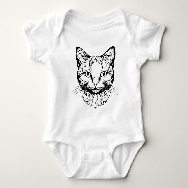 Body Para Bebê Katze - Scherenschnitt (Frente)