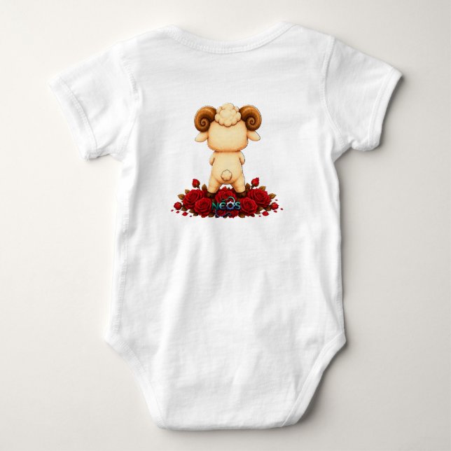 Body Para Bebê Kawaii Áries Zodíaco Neos (Verso)