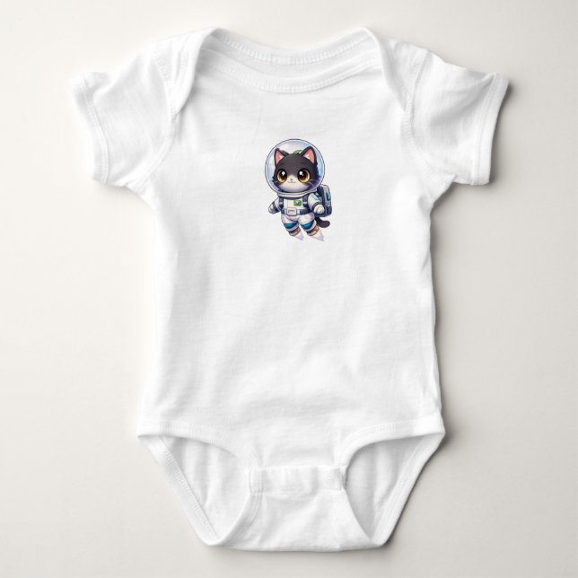 Body Para Bebê Kawaii Astronaut Cat Cartoon – Cute Space Kitty (Frente)