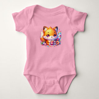 Body Para Bebê Kawaii Cat Baby Suite - Design Adorável