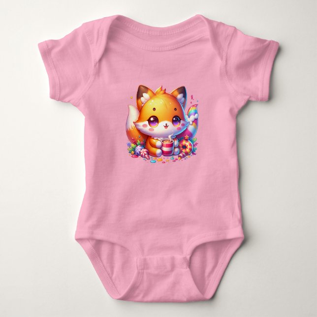 Body Para Bebê Kawaii Cat Baby Suite - Design Adorável (Frente)
