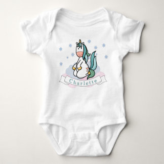 Body Para Bebê Kawaii Cute Unicorn Colorful Stars Nome das Nuvens