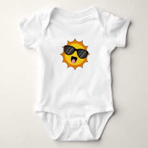 Body Para Bebê Kawaii Happy Sun com óculos escuros
