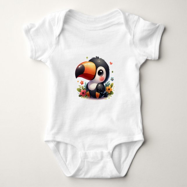 Body Para Bebê Kawaii Jungle Baby Toucan Art (Frente)