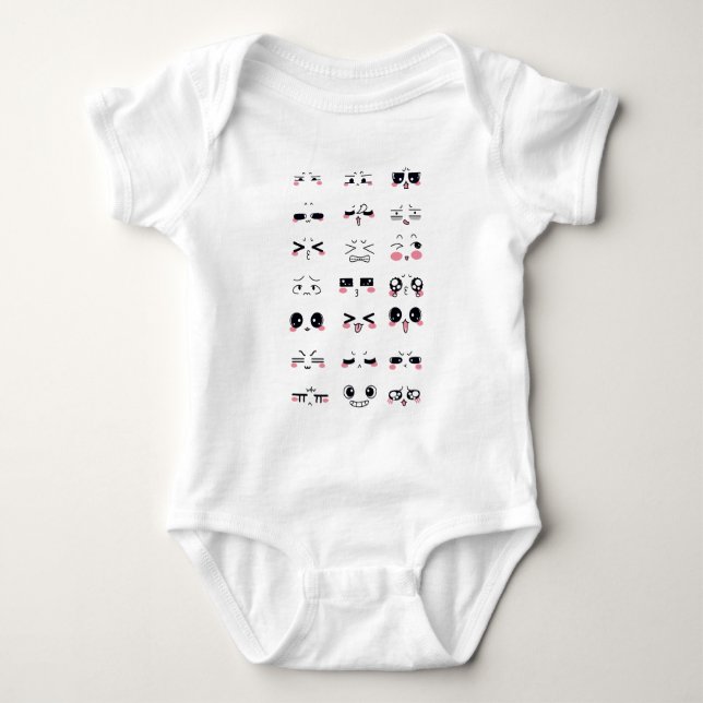 Body Para Bebê kawaii kaomoji (Frente)