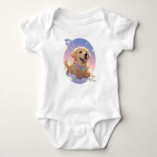 Body Para Bebê Kawaii Labrador Retriever céu e estrelas