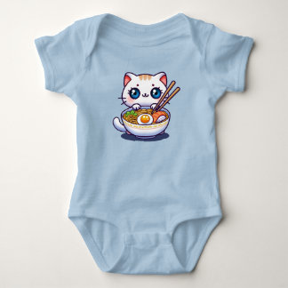 Body Para Bebê Kawaii Ramen Cat