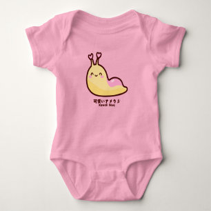 Body Para Bebê Kawaii Slug 可 Japonês い ナ メ ク 愛 Texto Personalizad