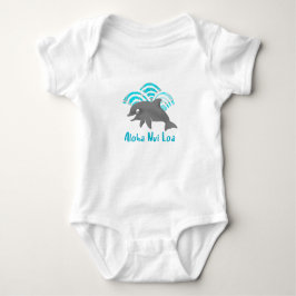 Body Para Bebê Keiki Watercolor Dolphin Wave