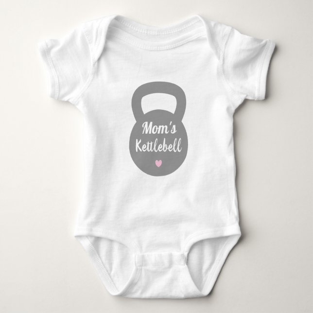 Body Para Bebê Kettlebell da Mamãe, Exercício Engraçado (Frente)