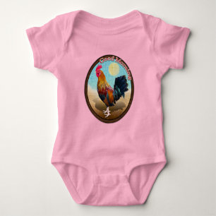 Body Para Bebê Key West - Rooster Gypsy Bom Dia Vintage Oval