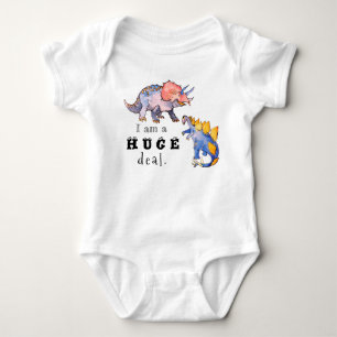 Body Para Bebê KHS Cute Watercolor Eu Sou um Dinossauro Muito Imp