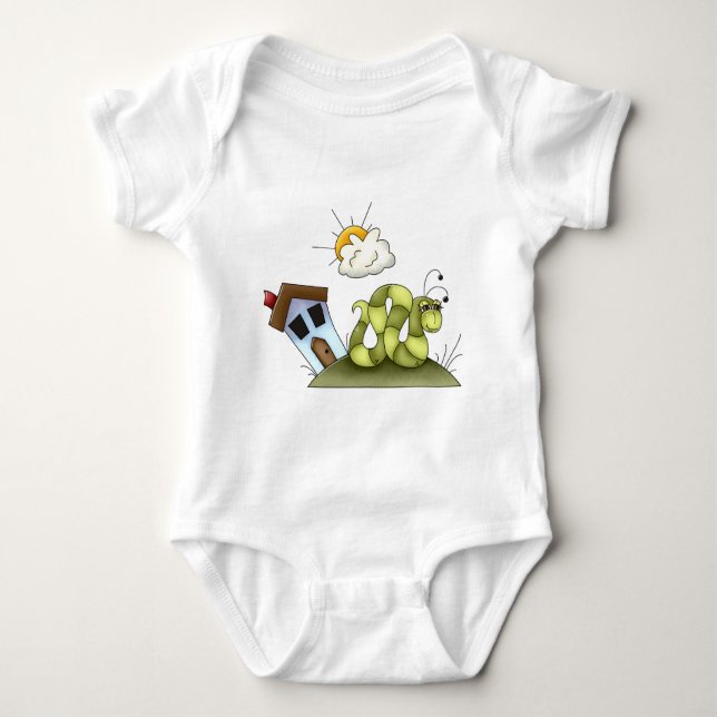 Body Para Bebê Kids Inchworm House T-Shirts (Frente)
