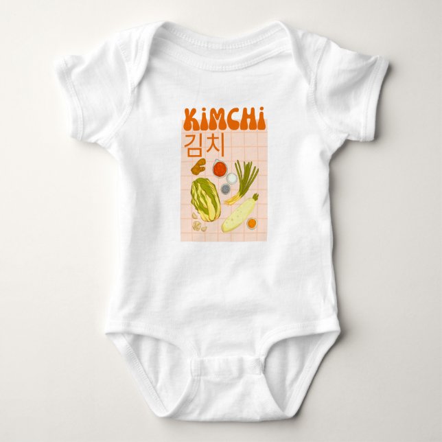 Body Para Bebê kimchi fofo (Frente)