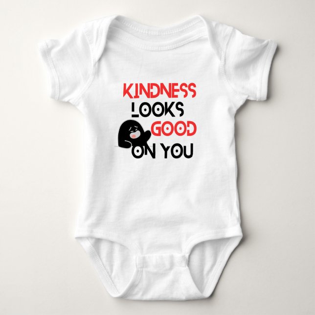 Body Para Bebê Kindness Looks Good On You Baby Bodysuit (Frente)
