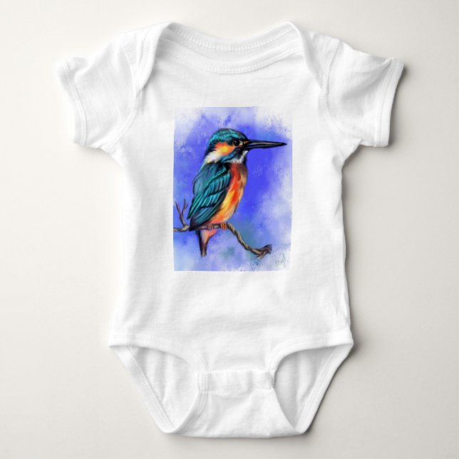 Body Para Bebê Kingfisher Bird Bebedeira (Frente)
