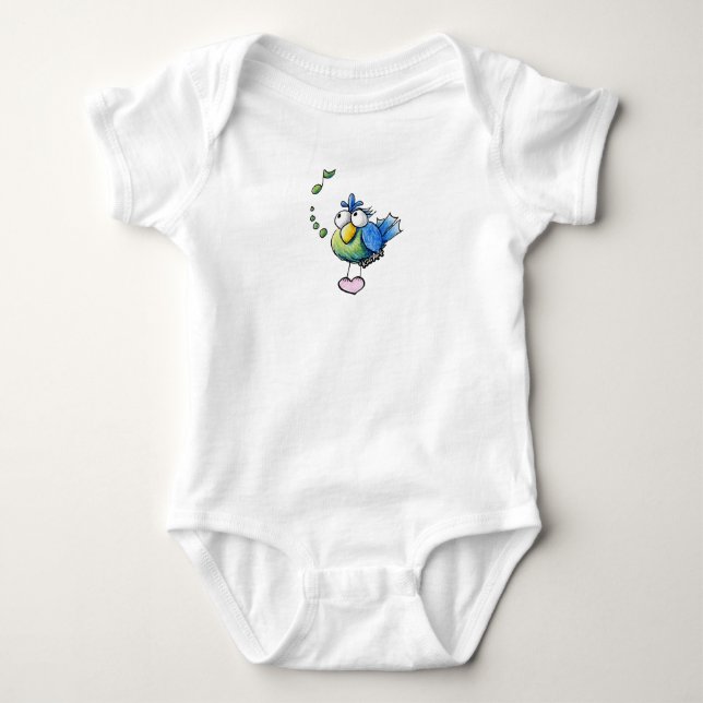 Body Para Bebê KiniArt Pássaro Canoro (Frente)
