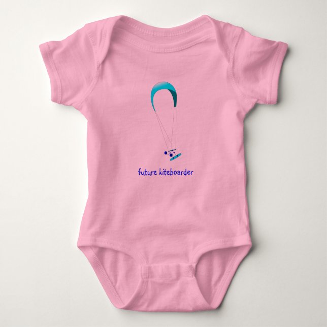 Body Para Bebê Kitesurfing Baby T-Shirt (Frente)
