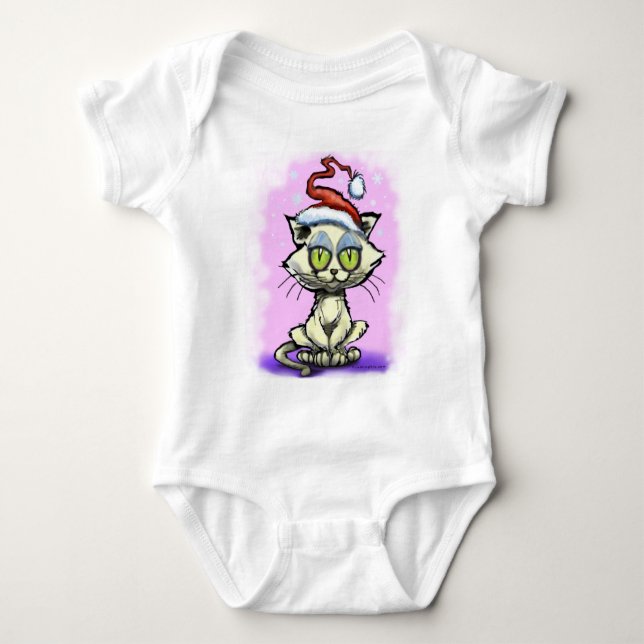 Body Para Bebê Kitten Santa Hat (Frente)