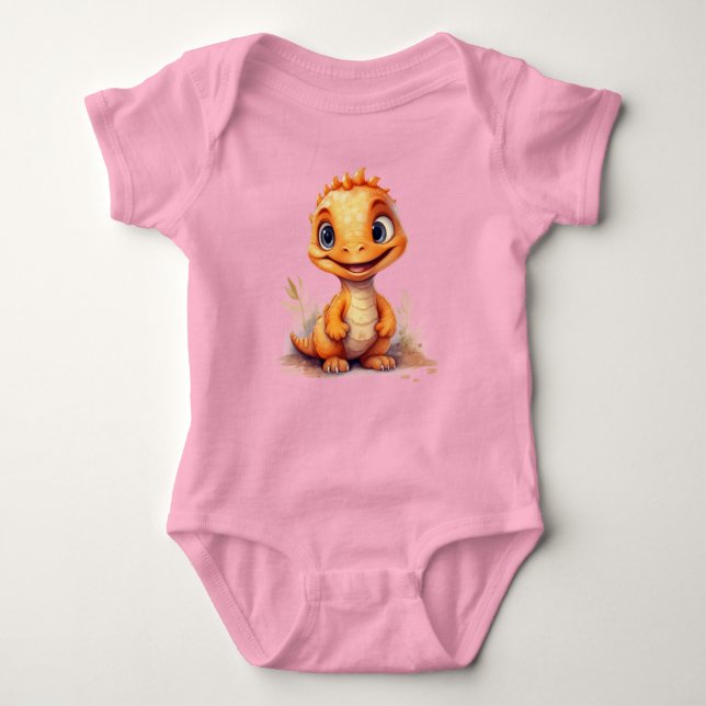 Body Para Bebê Kleine Oranje Dino (Frente)