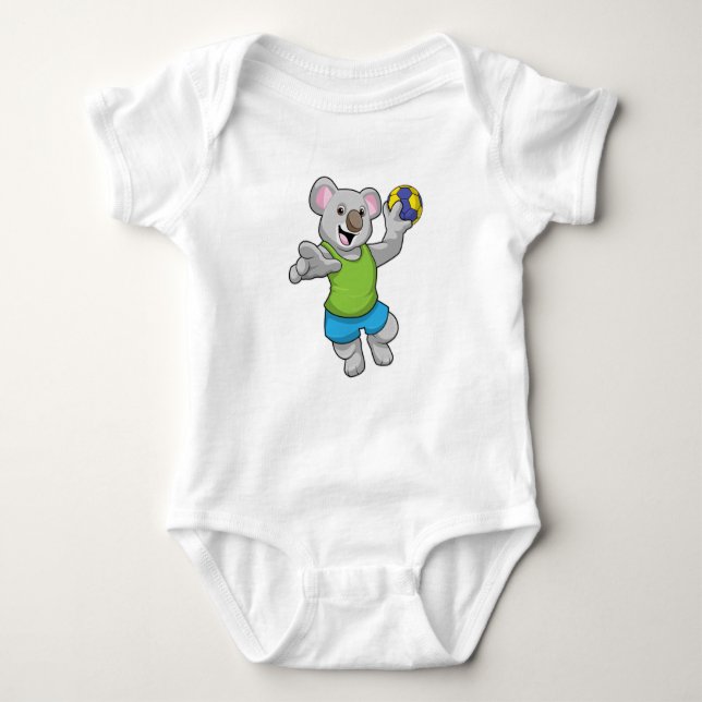 Body Para Bebê Koala com esportes de handebol (Frente)