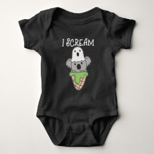 Body Para Bebê Koala Halloween Ghost I Gritar Sorvete Pun