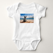 Koala observando o oceano