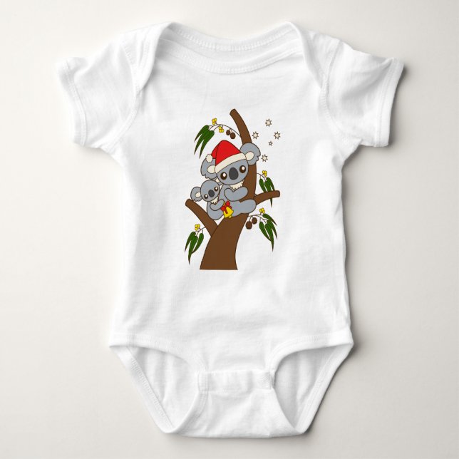 Body Para Bebê Koalas do Natal (Frente)