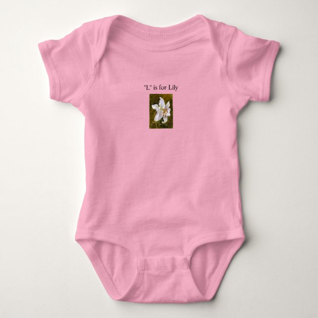 Body Para Bebê "L" é para bodysuit infantil Lily (Frente)