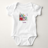 L Lua Personalize Letra Nome, Flores de Rosa