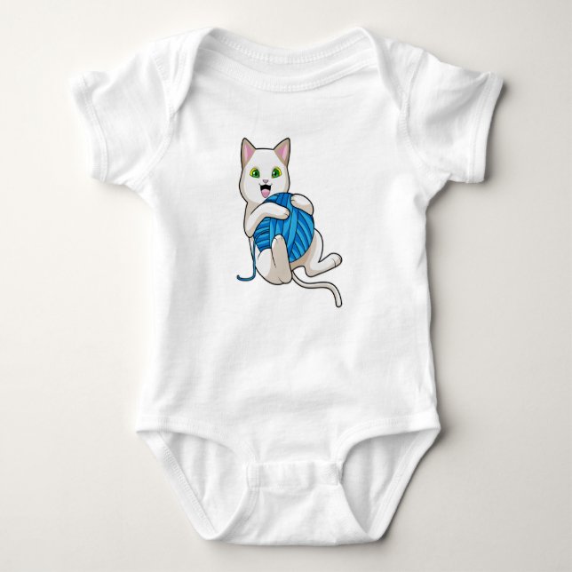 Body Para Bebê Lã de Brincação de Gato (Frente)