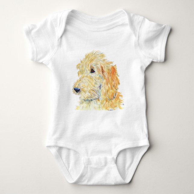 Body Para Bebê Labradoodle de creme #2 Onsie/Creeper infantis (Frente)